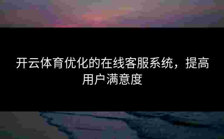 开云体育优化的在线客服系统，提高用户满意度