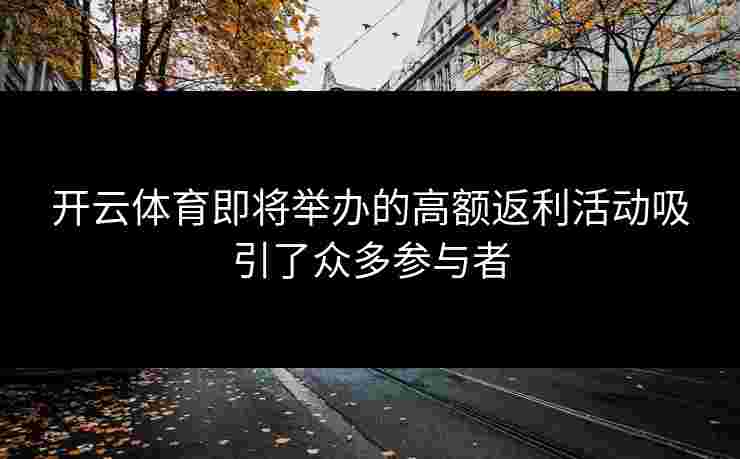 开云体育即将举办的高额返利活动吸引了众多参与者